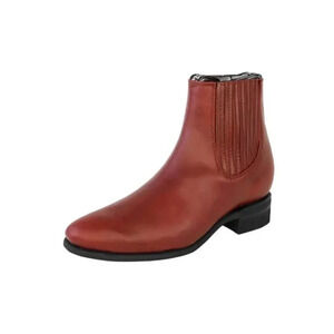 Carrillo Burgundy Leather‎ Western Cowboy Chelsea Boot Size 5